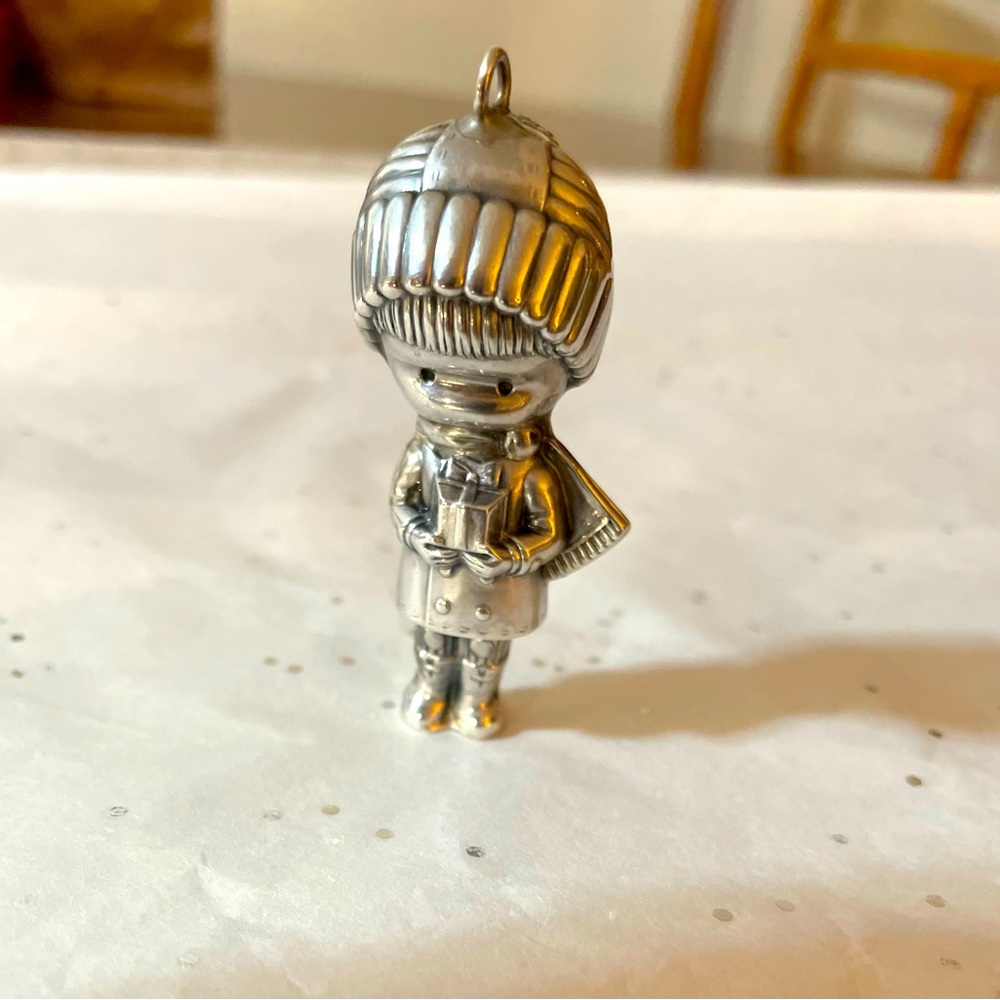 Joan Walsh Anglund Sterling Silver “The Lil’ Brother” Christmas Ornament.